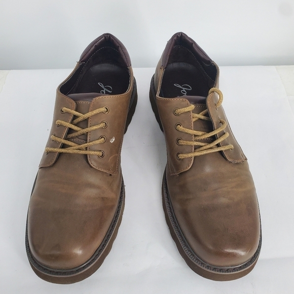 Jousen Milan Men's Oxford Shoes Size 11 Round Toe Lace Up Brown - Picture 3 of 13